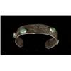 Image 1 : Navajo Stamped Heavy Coin Silver and Cerrillos Turquoise Bracelet…