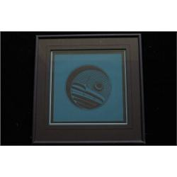 Robert Davidson Silkscreen Moon Blue 24/369 Pencil Signed Framed 20"x 20" Fine Condition…