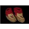 Image 1 : Pair of Embroidered Child's Moccasins Floral Design Fair Condition…