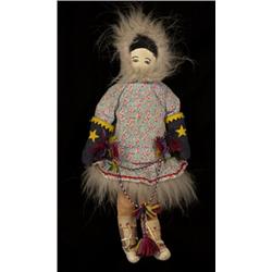 Athabascan Cloth Doll with Fox Trim 19" H. Good Condition…