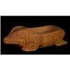 Image 1 : Basil H. James Sr. Carved Frog Bowl from Gilford Island 9" L. 4" W. Fine Condition…
