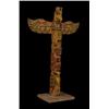Image 1 : Older Carved and Painted Northwest Coast Thunderbird, Bear and Raven Totem 12 3/4" H. Good Condi…