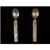 Image 1 : Pair of Tlingit Silver Spoons with Raven Design ca. 1940 4" L. Good Condition…