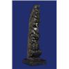Image 1 : Claude Davidson Carved Argillite Whale, Frog, Thunderbird, Eagle and Bear Totem 9 1/2" H. Good C…