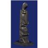 Image 1 : Two Carved Argillite Totems by Collinson 1969, Skidigate 6" H. Good Condition…