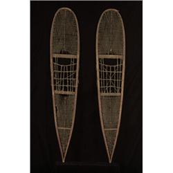 Pair of 19TH C. Snowshoes with Trade Beads 47"x 9" Good Condition…