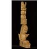 Image 1 : Carved Yellow Cedar Bear and Killer Whale Totem with Abalone Inlay 31 1/2" H. Good Condition…