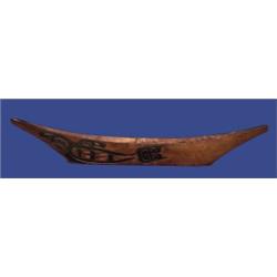 B.J. LeBlanc Carved Cedar Canoe 32" L. 4 1/2" W. Fine Condition…