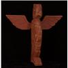Image 1 : Carved and Red Painted Thunderbird Totem 12" H. 12" W. Fair Condition…