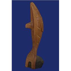 Carved Cedar Killer Whale by Gus Modests 17 3/4" H. Good Condition…
