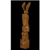 Image 1 : Carved Yellow Cedar Four Figure Cowichan Totem 19 1/2" H. Good Condition…