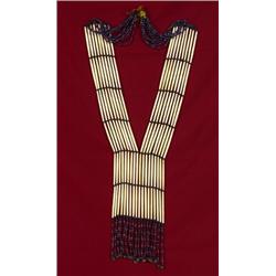 Old Nez Perce Bone Hairpipe and Trade Bead Woman's Breastplate 43" L. 7 1/4" W. Fine Condition…