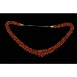 Navajo Graduated Red Branch Coral Necklace…