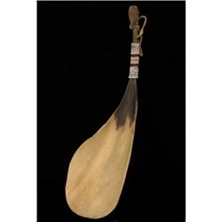 Carved and Beaded Plains Horn Spoon with Bird Head Effigy 10" L. 2 3/4" W. Fine Condition…