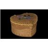 Image 1 : Heart Shaped Lidded Birch Bark Container with Floral Quill Work on Lid by Marie Kotchea from Ft.…