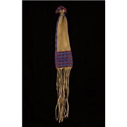 Blood Beaded Buckskin Tobacco Bag 26" H. Fine Condition…