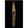 Image 1 : Blood Beaded Buckskin Tobacco Bag 26" H. Fine Condition…