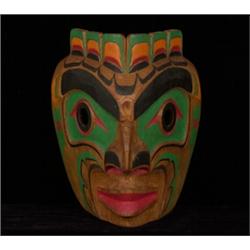 Basil H. James Sr. Carved Kumugwi Mask Wealthy One from the Sea 10" H. 8 1/2" W. Fine Condition…