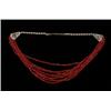 Image 1 : Ten Strand Navajo Ox Blood Red Coral Necklace Silver Beads and Clasp…