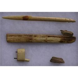 Five Inuit Walrus Ivory Artifacts 7" L. - 1 1/4" L. Good Condition Not Allowed to Ship to U.S.…