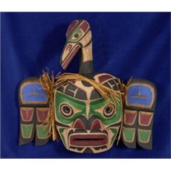 Kwakiutl Carved Loon Transformation Portrait Mask 22" W. 19" H. Good Condition…