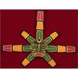 Carved and Painted Kwakiutl Sun Mask by Jimmy Joseph from Alert Bay 47" W. 59" L. Fine Condition…