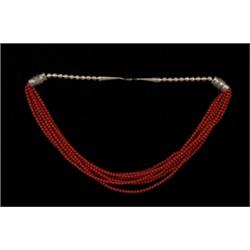 Ten Strand Navajo Ox Blood Red Coral Necklace Silver Beads and Clasp…