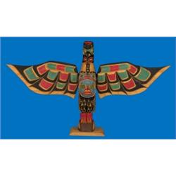 Jimmy Joseph Carved Eagle Totem from Alert Bay 26": H. Fine Condition…