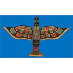 Jimmy Joseph Carved Eagle Totem from Alert Bay 26": H. Fine Condition…