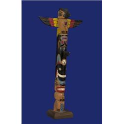 Thunderbird, Killer Whale and Beaver Totem by William Wilson 12 3/4" H. Good Condition…