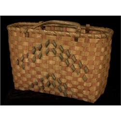 Old Penobscot Polychrome Carry Basket 15" L. 10" W. Fair Condition…