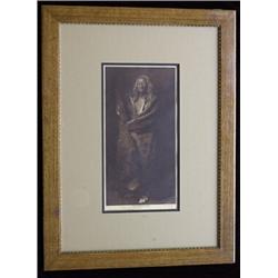 Edward Curtis "Black Eagle - Assiniboin" Photogravure by John Andrews and Sons 28 1/2"x 21 1/2" F…