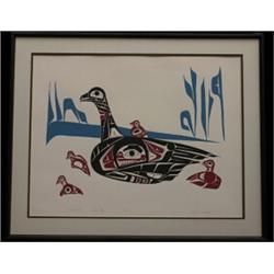 Robert Sebastion Silkscreen of Canadian Geese 1981 19/50 32"x 25 1/2" Framed Fine Condition…