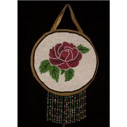 Yakama Beaded Bag with Rose Design ca. 1940 15" H. Fine Condition…