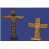Image 1 : Two West Coast Model Totems 9" H. 6 1/2" W. + 6 1/2" H. 5 3/4" W. Good Condition…