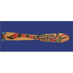 Jimmy Joseph Carved and Painted Cedar Paddle 51" L. Fine Condition…