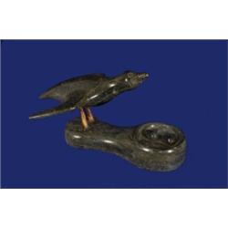 Inuit Carved Soapstone Seabird with Eggs in Nest 7 1/2" L. Good Condition…