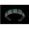 Image 1 : Navajo Silver and Turquoise Bracelet 7 1/4"x 3 1/4" Good Condition…