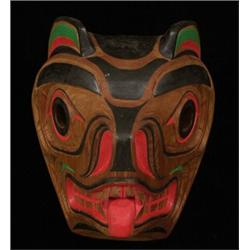 Basil H. James Sr. Carved Bear Mask 7" H. 6 1/2" W. Fine Condition…