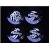 Image 1 : Four Blue Glass Plates by Lyle Wilson Salmon and Killer Whale Designs 10 3/4" D.…