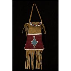 Plains Beaded Tobacco Pouch 11" H. Good Condition…