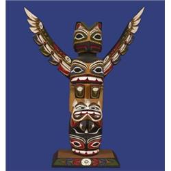 Eric Williams, Ditidaht Carved Totem 13" H. 6" W. Fine Condition…
