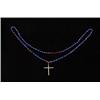 Image 1 : Long String of Matched Russian Faceted Trade Beads Hung with Silver Cross…