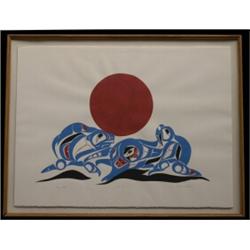 Original Painting of Sea Lions by Robert Sebastion "Morning Battle" 1983 33"x 25" Good Conditio…