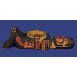 D.J. LeBlanc Carved Human and Wolf Bowl 14" L. 3" W. Fine Condition…