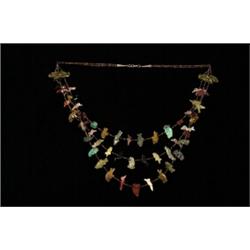 Pueblo Three Strand Gem Stone Fetish Necklace…