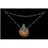 Image 1 : Zuni Silver, Spondulus Shell, Turquoise Canteen with Heavy Silver Chain 4 3/4" H. 3 1/2" W. Fine…