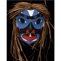 Glen Harris Carved Gitsan Warrior Mask 10  H. 9  W. Fine Condition…