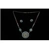 Image 1 : Fine Zuni Silver and Blue Gem Turquoise Necklace and Earrings…