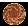 Image 2 : Coiled Red and White Basket with Humans and Animals 13" D. Modern…